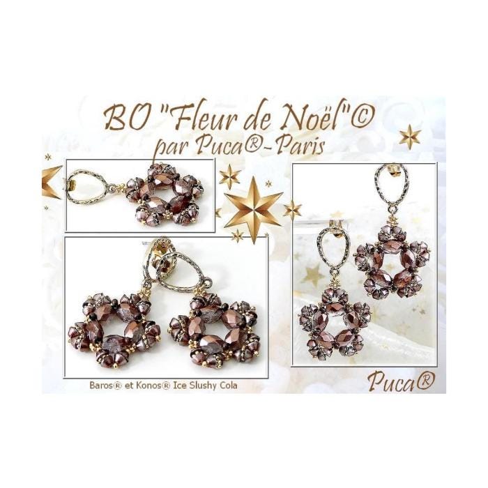 Bo Fleur de Noel Earring Pattern - DO NOT BUY- Sent free by email-Free with par Puca bead purchase, Read the description below for details