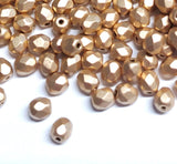 4mm Fire Polish Aztec Gold, Czech glass faceted round, 01710-50 Beads