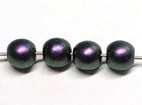 3mm, 4mm, 6mm Round Polychrome Black Raspberry, Czech Glass Beads-50 beads