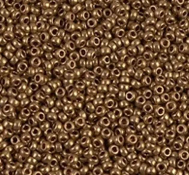 15/0 Metallic Light Bronze, Miyuki Glass Seed Bead, 457L-10 grams