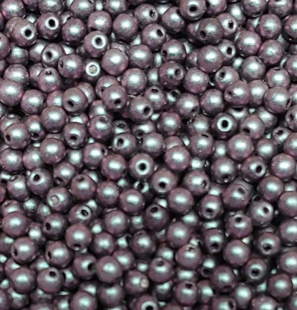 3mm 4mm, 6mm Polychrome Mix Berry, Round Beads Czech Glass-50 beads