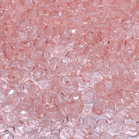 3mm Fire Polish Rosaline, Czech glass faceted round, 70110-50 beads