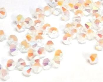 Preciosa 4mm White Opal AB 2X, Crystal Bicone - 36 pieces