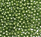 3mm Fire Polish Pastel Olivine, Czech glass faceted round bead-25034