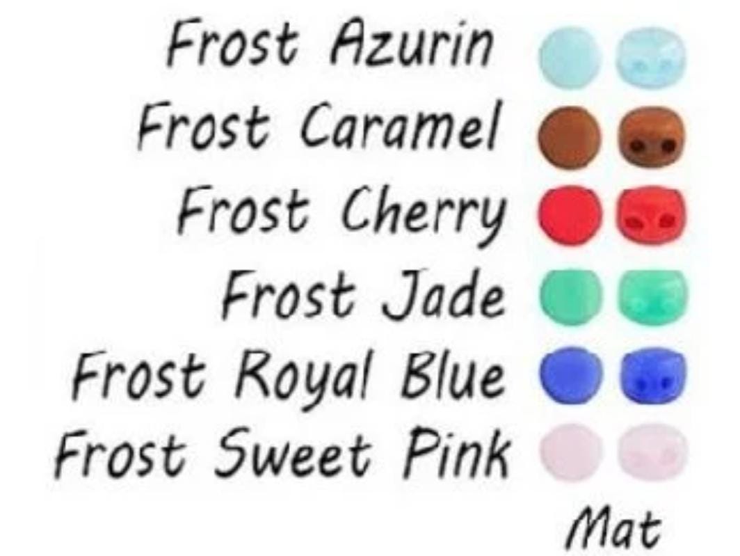 Kalos Frost Matte Finish, 2 hole - 4MM Bead, 10 grams, Frost Matte Collection par Puca, Choose your color