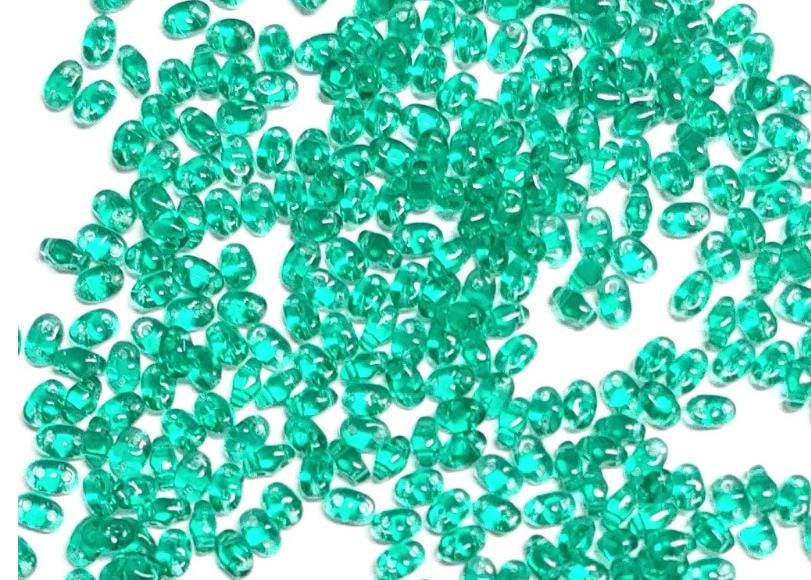 MiniDuo Emerald, 2-Hole 2x4MM Czech Glass, 50720-10 Grams