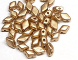 Mini GemDuo Crystal Bronze Pale Gold, 2-Hole Matubo Czech beads 6x4mm, 50 beads