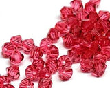 Preciosa 4mm Indian Pink, Crystal Bicone - 36 pieces