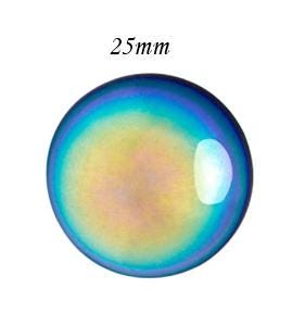 Cabochon Par Puca Paris, Jet AB, 18mm or 25mm Czech glass, Qty 1