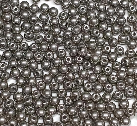 3mm Round Crystal Full Chrome Czech Glass Beads, 24700 50 beads