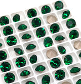 Preciosa SS39 Emerald, Maxima Chaton, 8mm, Round Chaton, Foiled Back