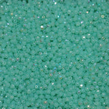 3mm Fire Polish Green Aqua Opal AB, Czech glass faceted round, 61100-28701