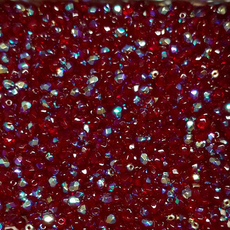 4mm Fire Polish Garnet AB Czech glass faceted round-50 Beads