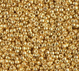 15/0 Duracoat Galvanized Gold, Miyuki Glass Seed Bead, D4202-10 grams