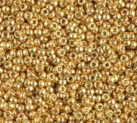 15/0 Duracoat Galvanized Gold, Miyuki Glass Seed Bead, D4202-10 grams