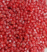 Minos Par Puca Opaque Coral Red Tweedy, 2.5X3MM Czech glass 93200-45703, 5 grams