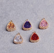 Glass Pendant Triangle Charm 18K Gold Plated Glass Jewelry Supply