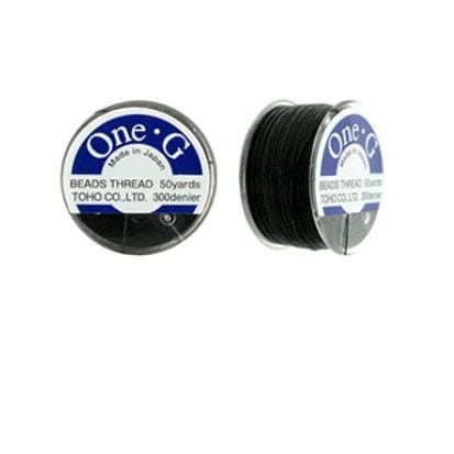 One-G Toho Nylon Beading Thread Black-50 Yards 125 Yards 250 Yards