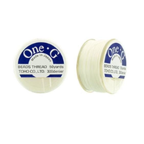 One-G Toho Nylon Beading Thread White-50 Yards 125 Yards 250 Yards