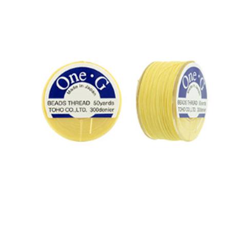 One-G Toho Nylon Beading Thread Lt Yellow-50 Yards 125 Yards