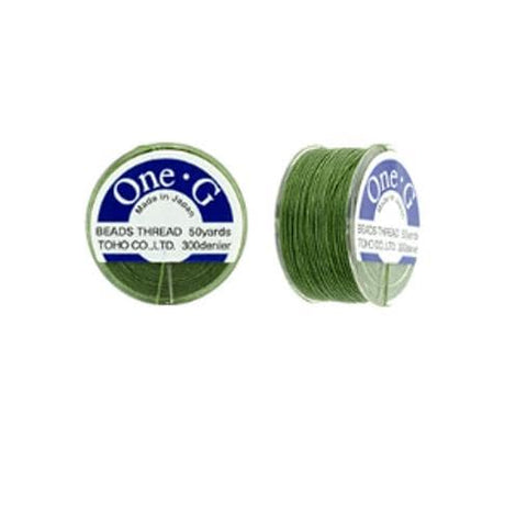 One-G Toho Nylon Beading Thread Green-50 Yards