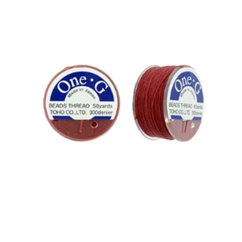 One-G Toho Nylon Beading Thread Red-50 Yards