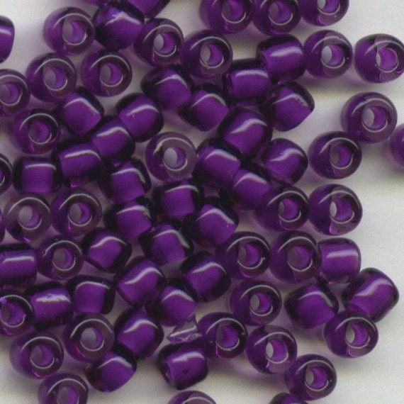 8/0 Fancy Color Lined Purple 399J, Japanese Glass Bead 20 grams