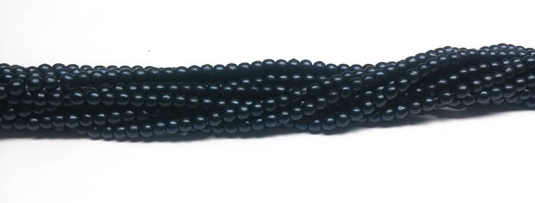 Metallic Suede Dark Blue - 2mm Round Glass Beads, 79032 100 beads