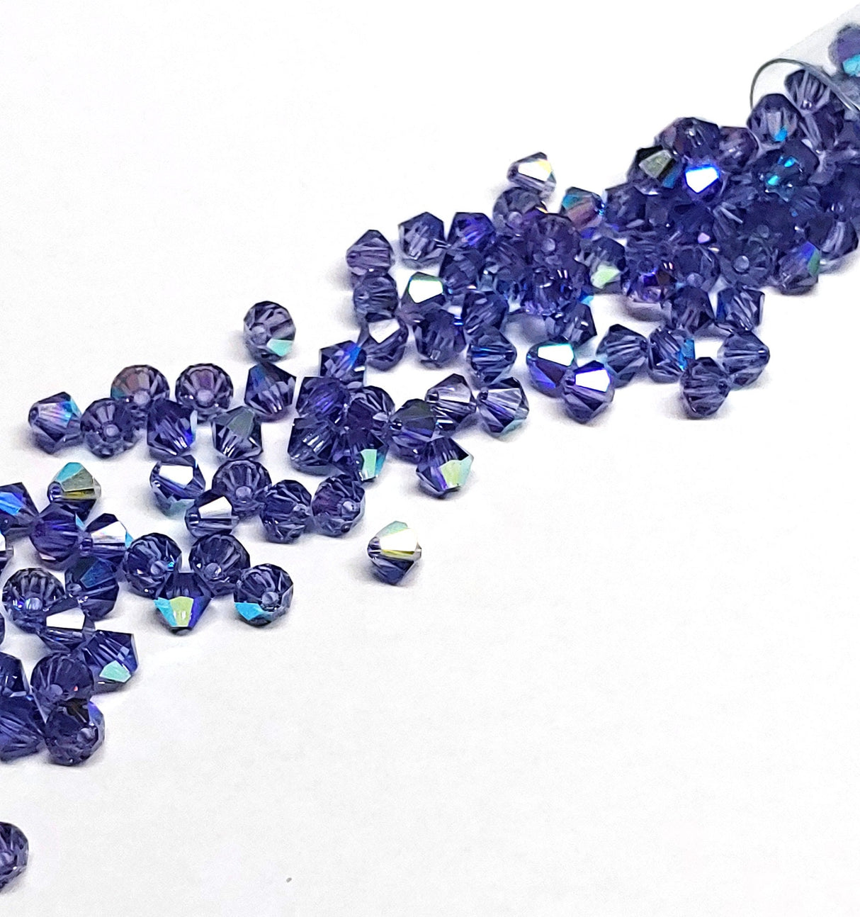 Preciosa 4mm Tanzanite AB, Crystal Bicone - 36 pieces